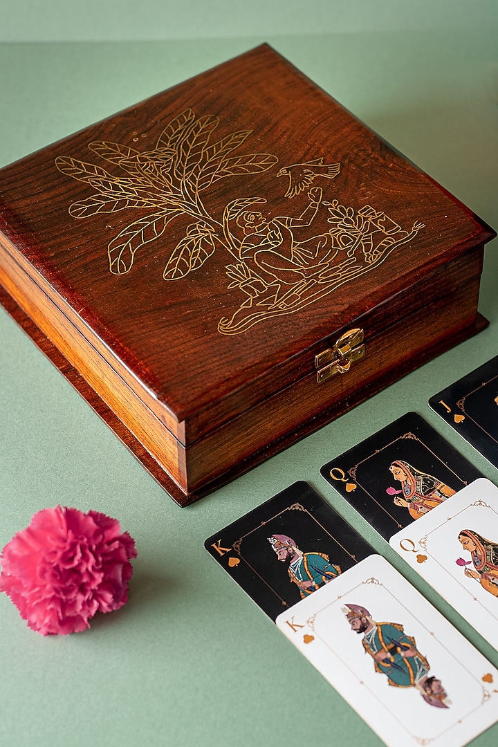 Brown Tarkashi Handcrafted Box by The India Craft Project at Pernia's Pop Up Shop