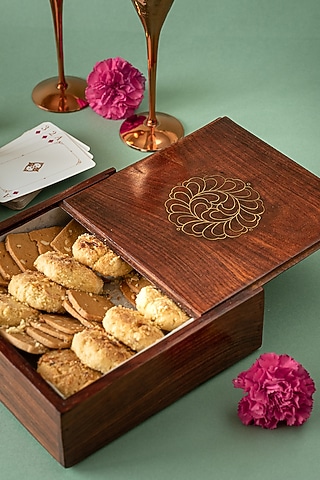 Brown Tarkashi Handcrafted Box by The India Craft Project