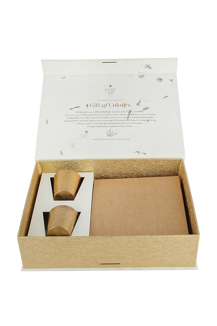 White & Golden Handmade Paper Gift Set by The India Craft Project