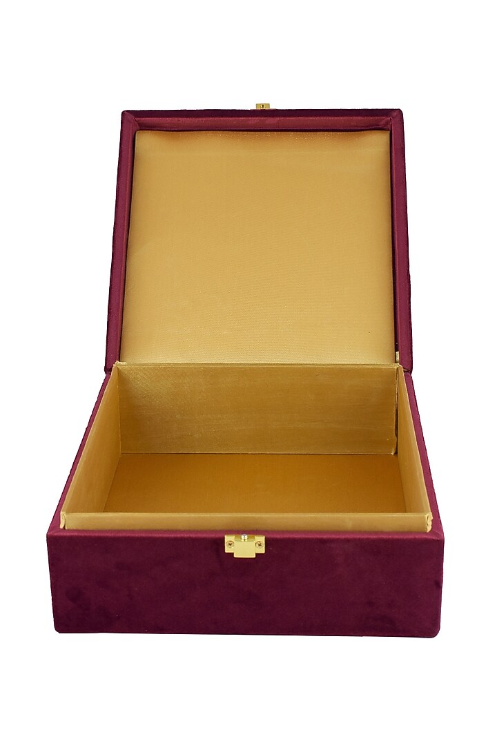 Kali in Burgundy Suede Zardozi Box by The India Craft Project at Pernia's Pop Up Shop