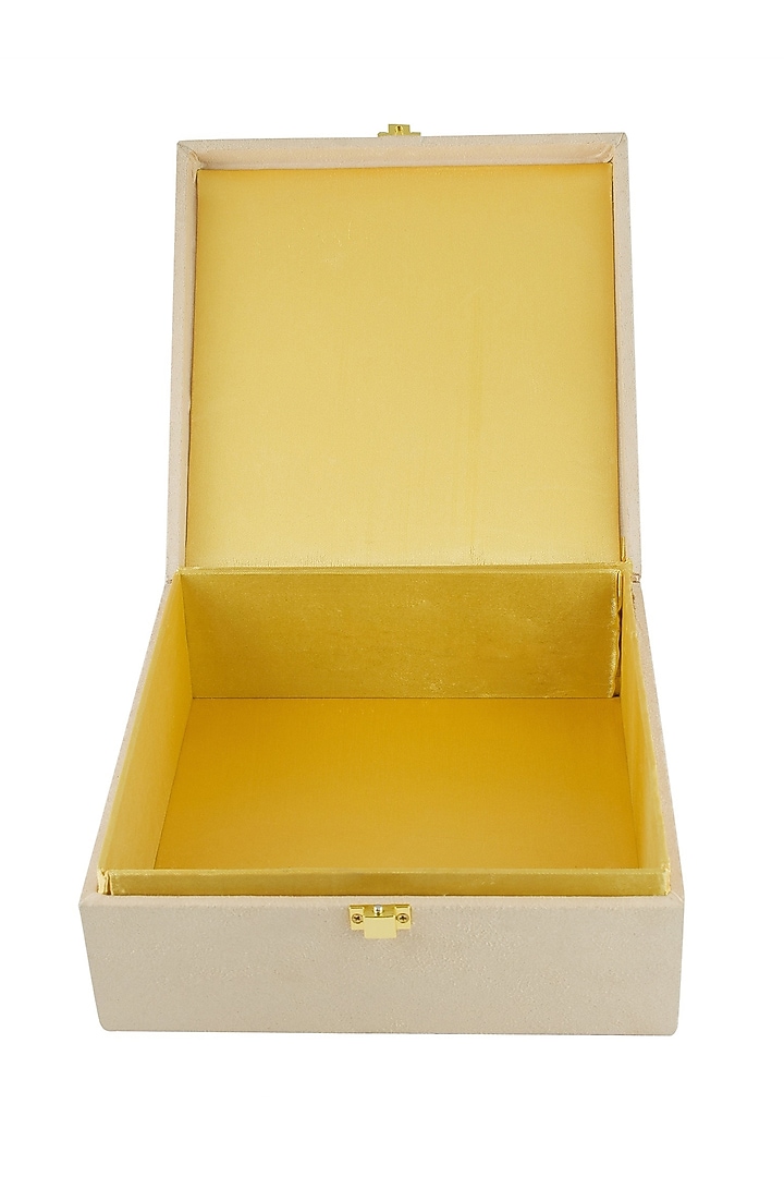 Paan in Cream Suede Zardozi Box by The India Craft Project at Pernia's Pop Up Shop