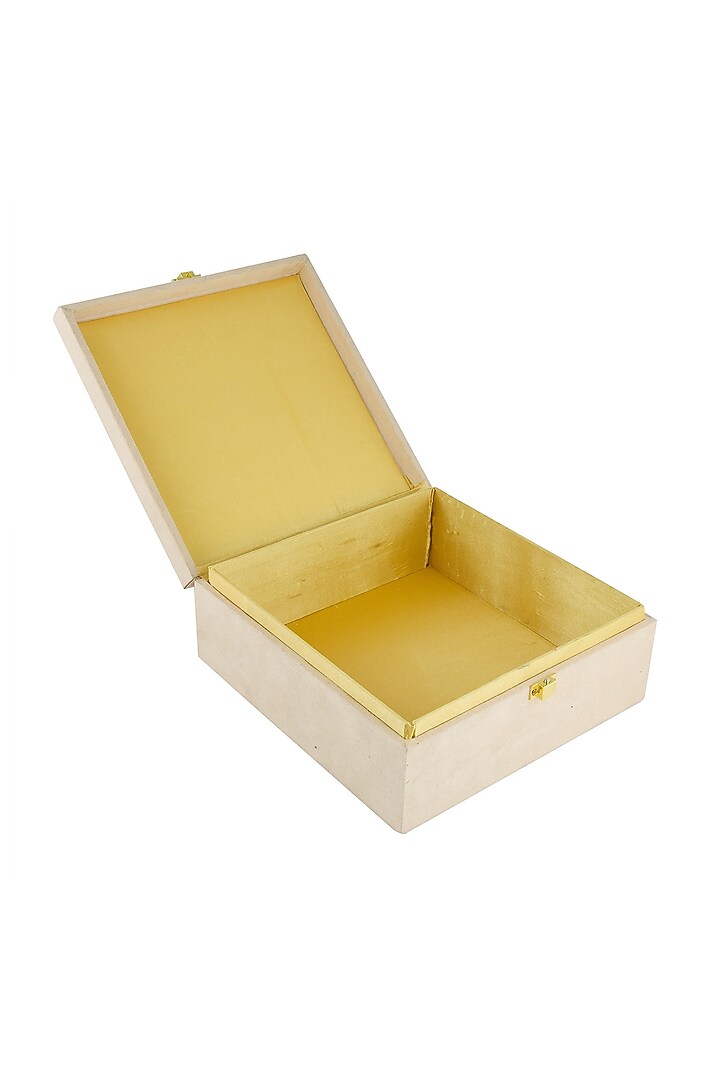 Paan in Cream Suede Zardozi Box by The India Craft Project at Pernia's Pop Up Shop