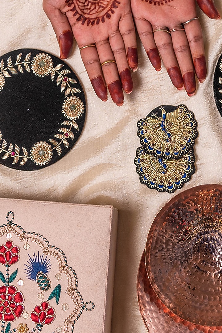 Guldasta Laal Phool Zardozi Box by The India Craft Project at Pernia's Pop Up Shop