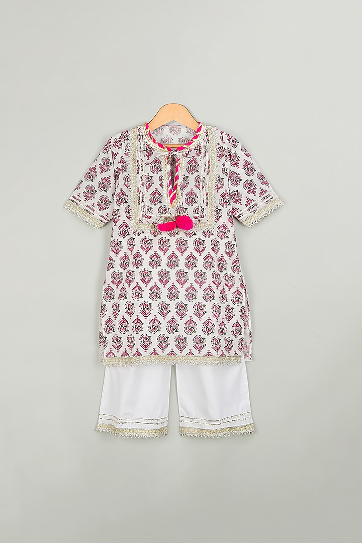 Multi-Colored Printed Kurta Set For Girls by TinyPants