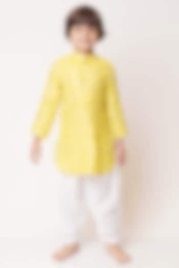 Yellow Embellished Kurta Set For Boys by TinyPants