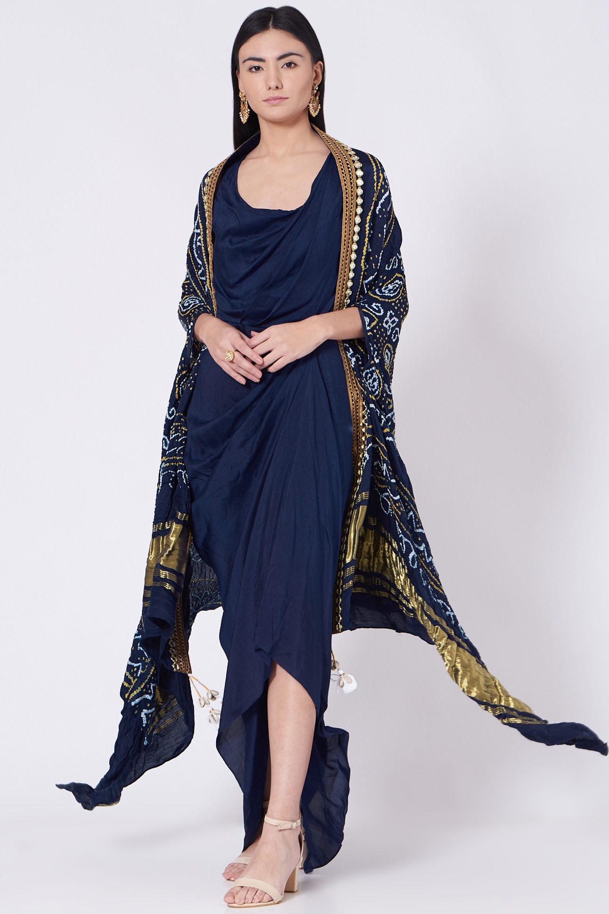 Navy blue chiffon maxi on sale skirt