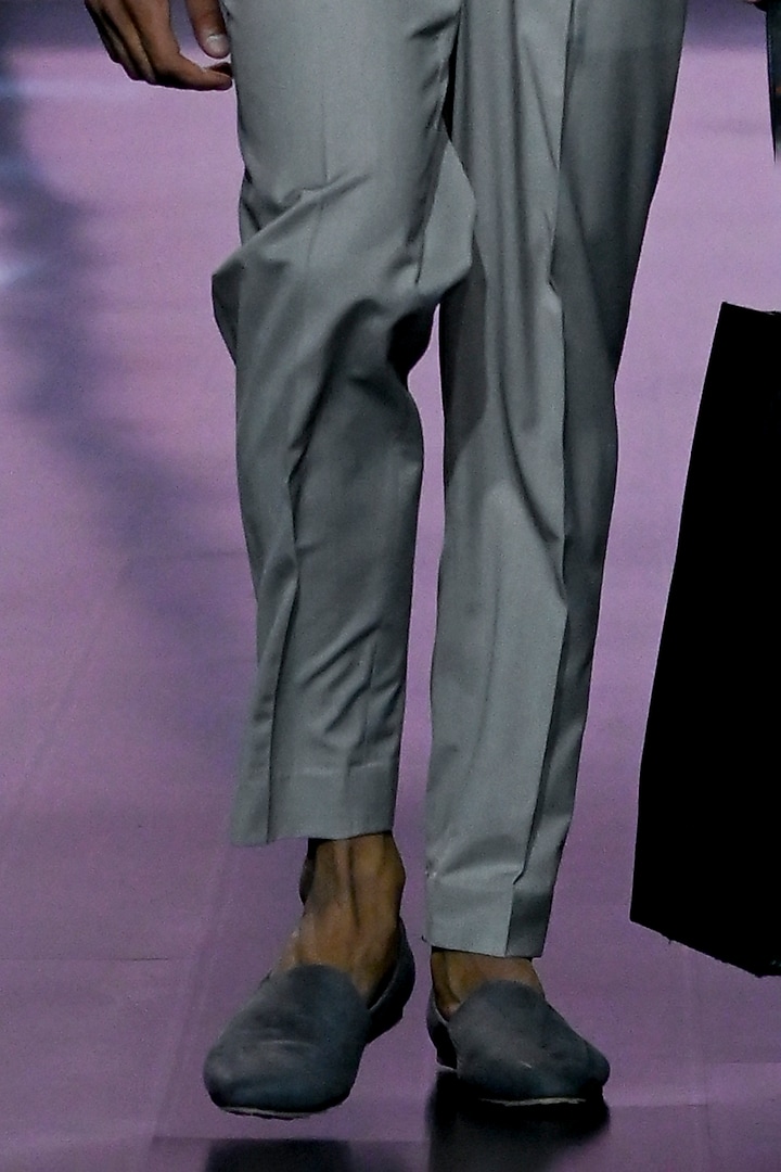 Grey Terry Rayon Jacket Set by TISASTUDIO at Pernia's Pop Up Shop