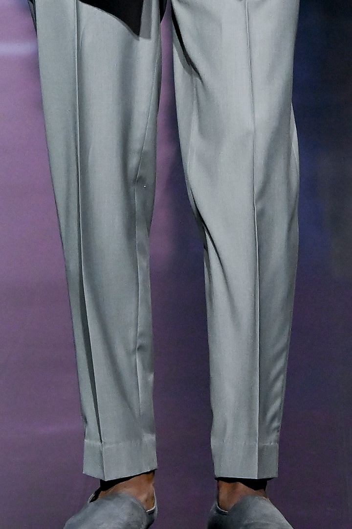Grey Terry Rayon Nehru Jacket Set by TISASTUDIO at Pernia's Pop Up Shop