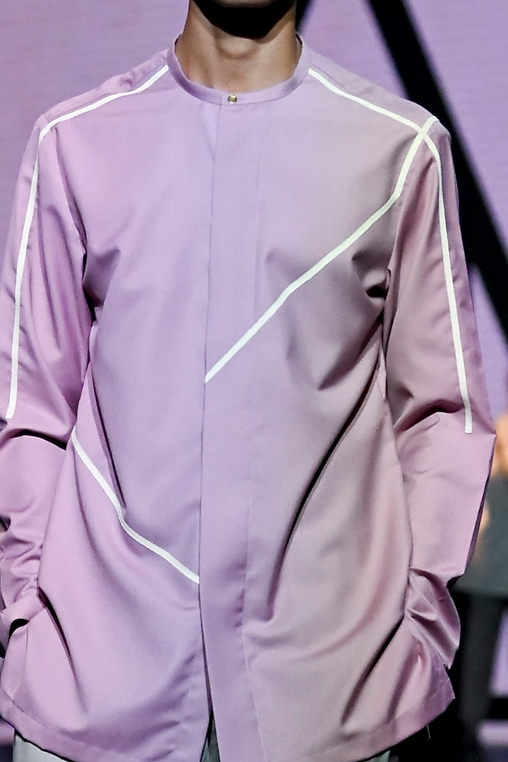 Salmon Pink Terry Rayon Kurta Set by TISASTUDIO at Pernia's Pop Up Shop