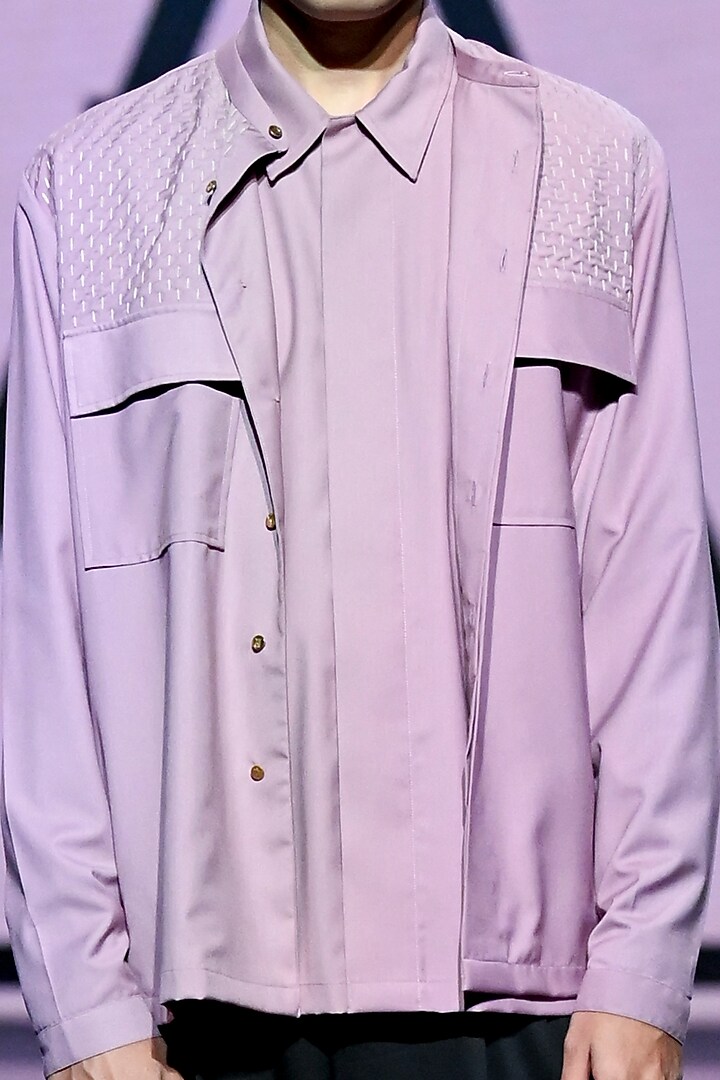 Salmon Pink Terry Rayon Jacket Set by TISASTUDIO at Pernia's Pop Up Shop