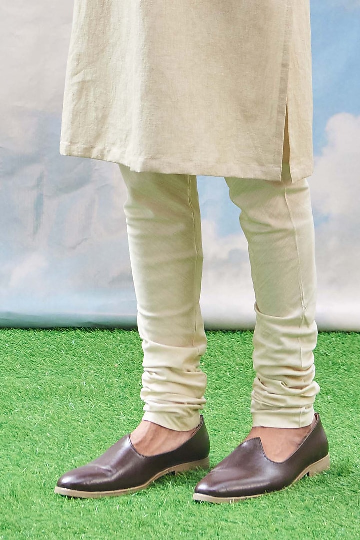 Stone Beige Cotton Blend Kurta Set With Bundi Jacket by TISASTUDIO at Pernia's Pop Up Shop