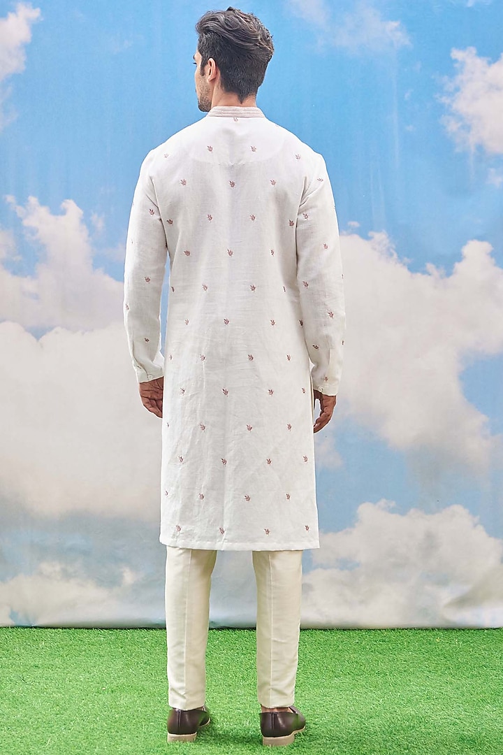 White Embroidered Kurta Set by TISASTUDIO at Pernia's Pop Up Shop