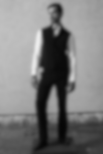 Black Viscose Polyester Waistcoat Set by TISASTUDIO