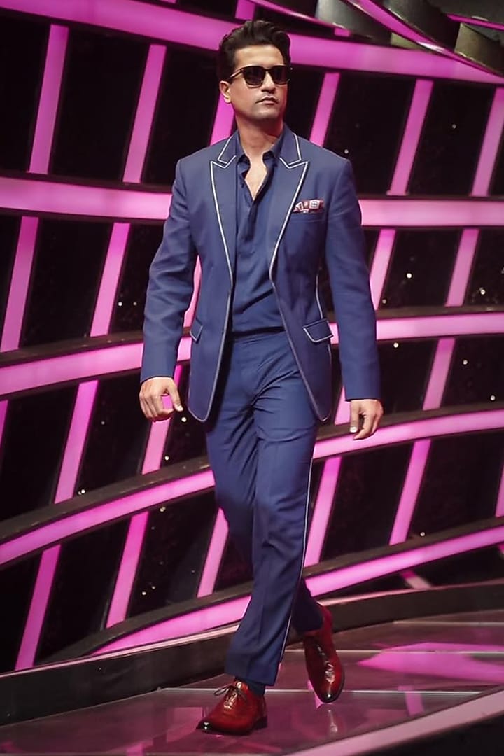 Midnight Blue Terry Rayon Jacket Set by TISASTUDIO at Pernia's Pop Up Shop