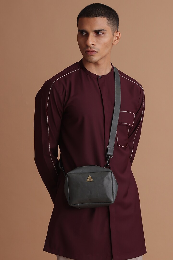 Burgundy Terry Rayon Kurta by TISASTUDIO at Pernia's Pop Up Shop
