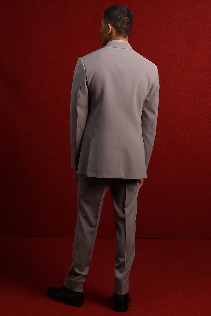 Grey Viscose Polyester Blazer Set by TISASTUDIO at Pernia's Pop Up Shop