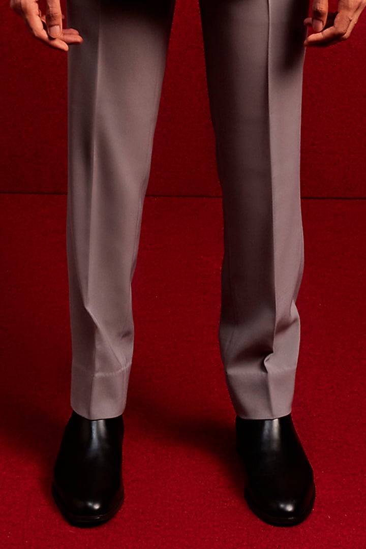 Grey Viscose Polyester Blazer Set by TISASTUDIO at Pernia's Pop Up Shop