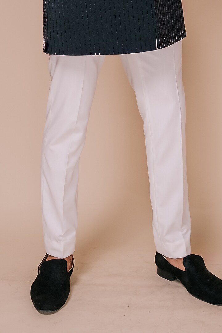 Bottle Green Embroidered Groom Indowestern Set by TISASTUDIO at Pernia's Pop Up Shop