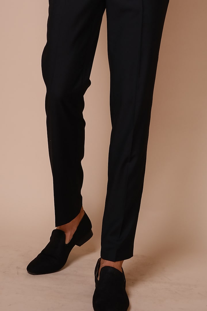Black Terry Rayon Tuxedo Set by TISASTUDIO at Pernia's Pop Up Shop