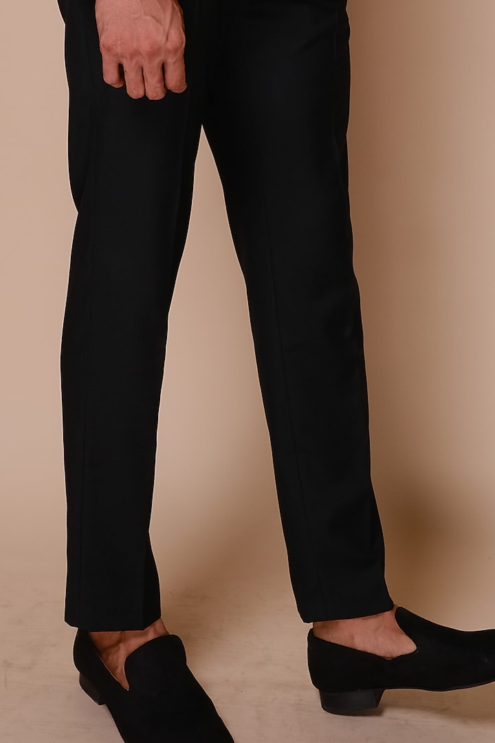 Black Terry Rayon Textured Tuxedo Set by TISASTUDIO at Pernia's Pop Up Shop