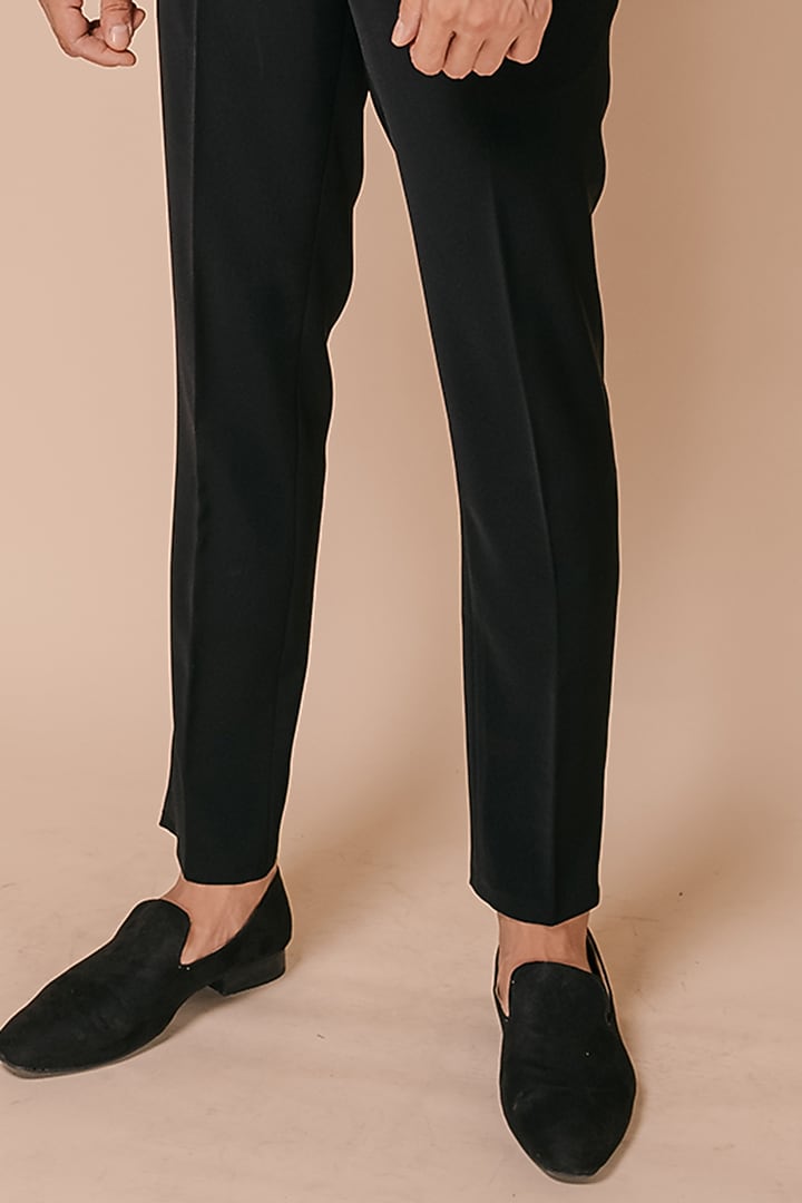 Black Motif Embroidered Tuxedo Set by TISASTUDIO at Pernia's Pop Up Shop