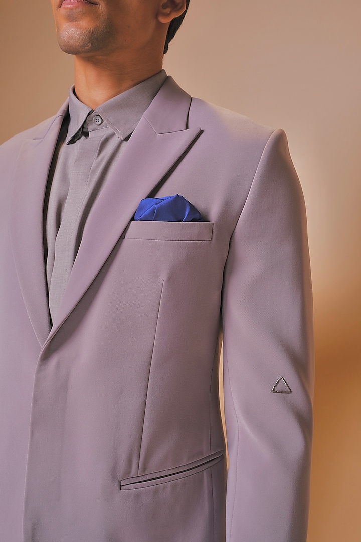 Grey Embroidered Tuxedo Set by TISASTUDIO at Pernia's Pop Up Shop