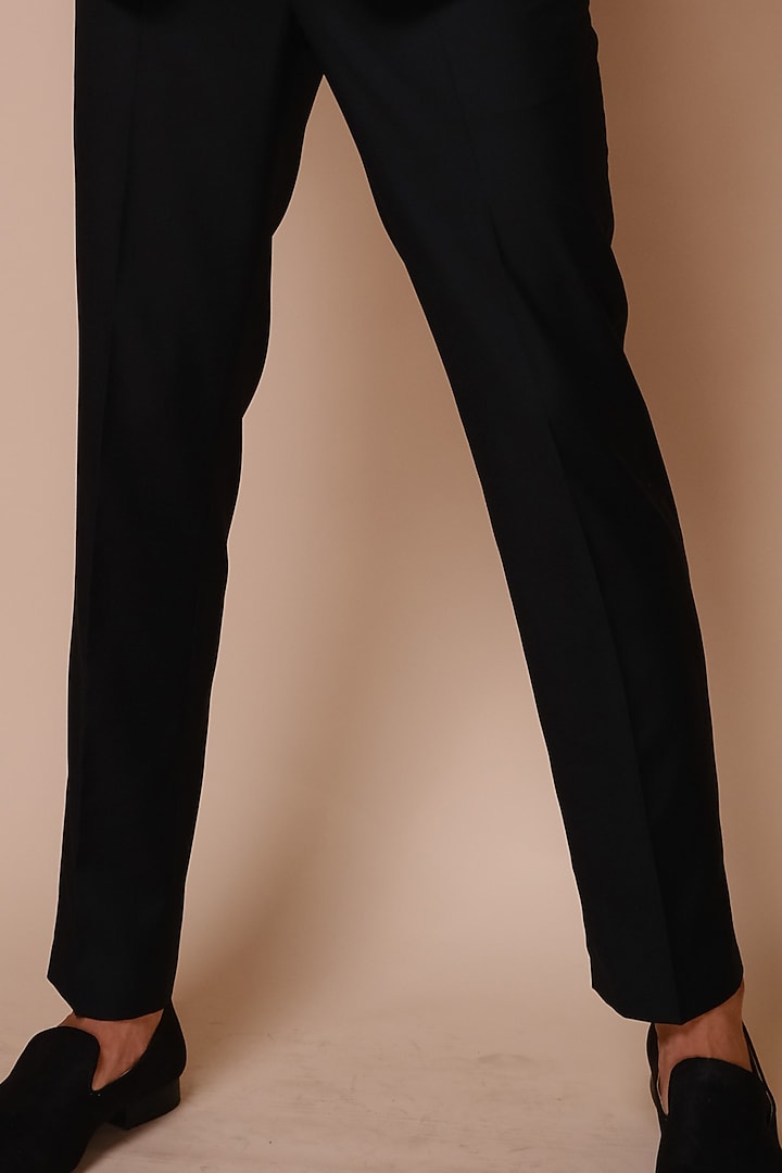 Blue Viscose Polyester Tuxedo Set by TISASTUDIO at Pernia's Pop Up Shop