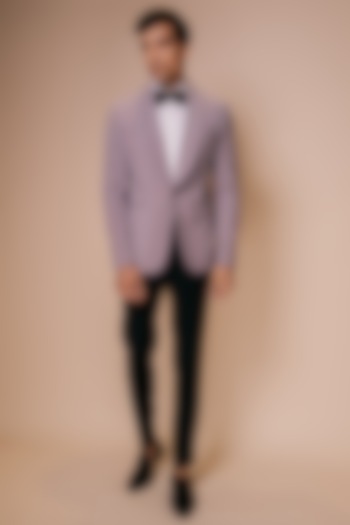 Grey Viscose Polyester Tuxedo Set by Tisa