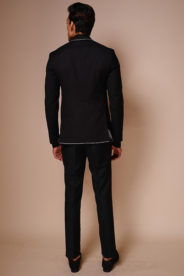 Black Terry Rayon Tuxedo Set by TISASTUDIO at Pernia's Pop Up Shop