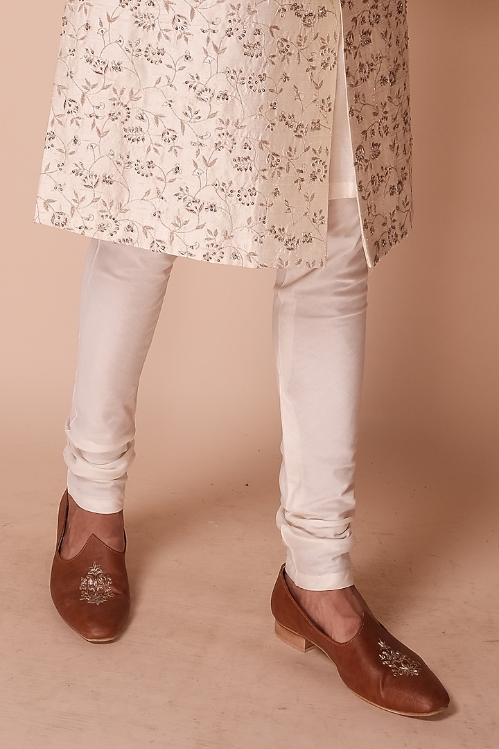 Ivory Embroidered Groom Sherwani Set by TISASTUDIO at Pernia's Pop Up Shop
