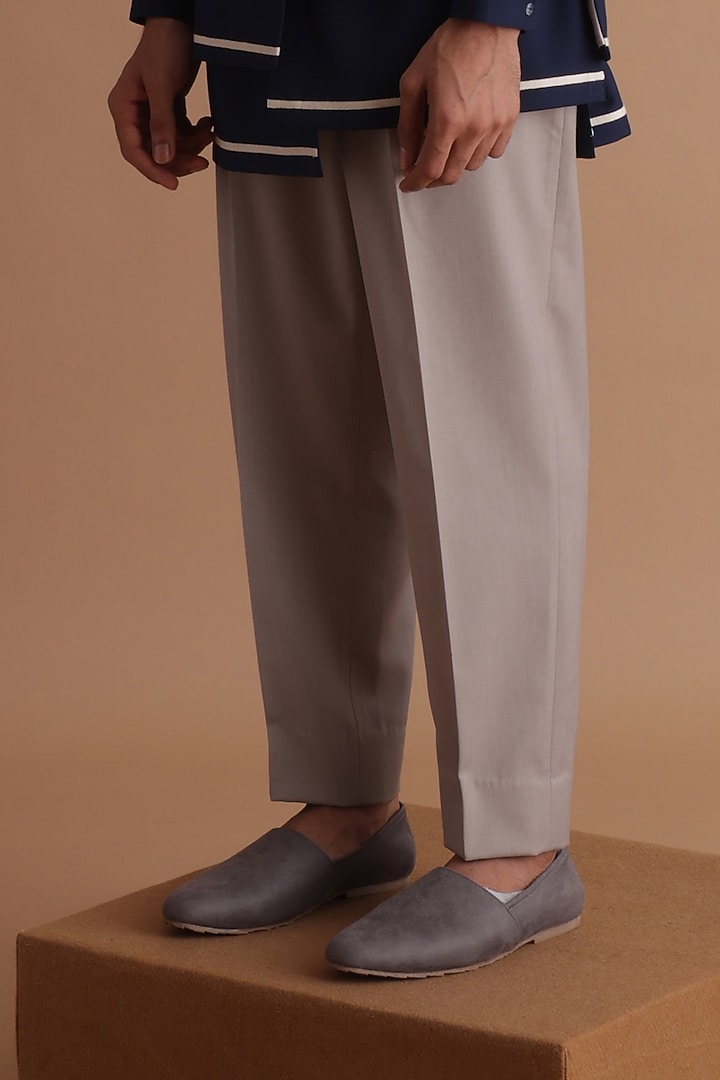 Dark Blue Terry Rayon Bundi Jacket Set by TISASTUDIO at Pernia's Pop Up Shop