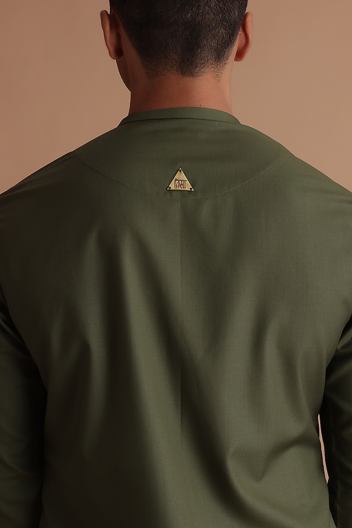 Moss Green Terry Rayon Kurta Set by TISASTUDIO at Pernia's Pop Up Shop