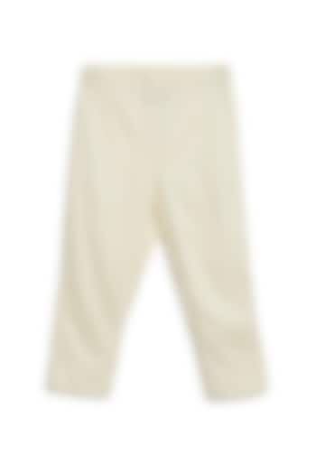 Cream Cotton Satin Pants For Boys by Tiber Taber
