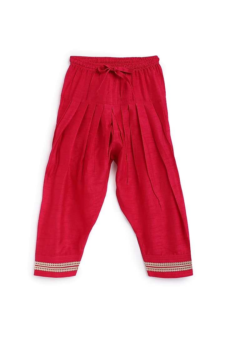 Green Soft Velvet Floral & Thread Embroidered Kurta Set For Girls by Tiber Taber at Pernia's Pop Up Shop