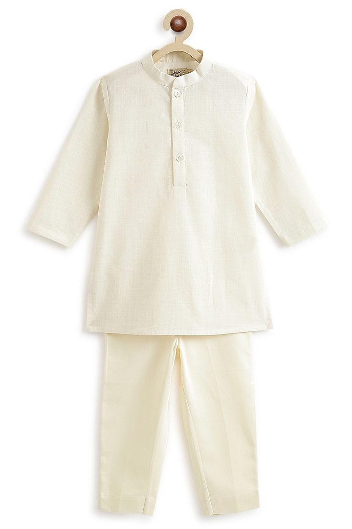 Pink Viscose Brocade Embroidered Sherwani Set For Boys by Tiber Taber at Pernia's Pop Up Shop