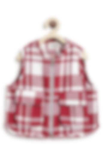 Red Flannel Cotton Jacket For Boys by Tiber Taber at Pernia's Pop Up Shop