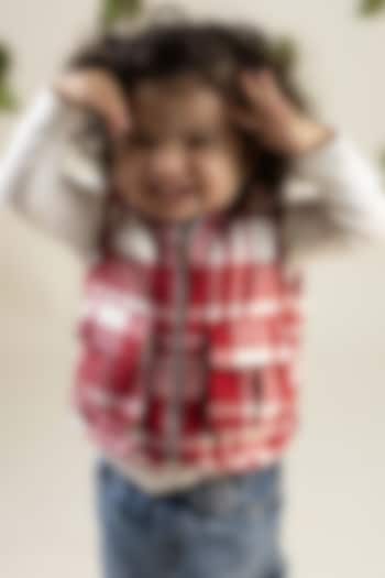 Red Flannel Cotton Jacket For Boys by Tiber Taber at Pernia's Pop Up Shop