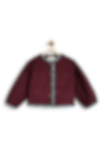 Maroon Corduroy Jacket For Girls by Tiber Taber at Pernia's Pop Up Shop
