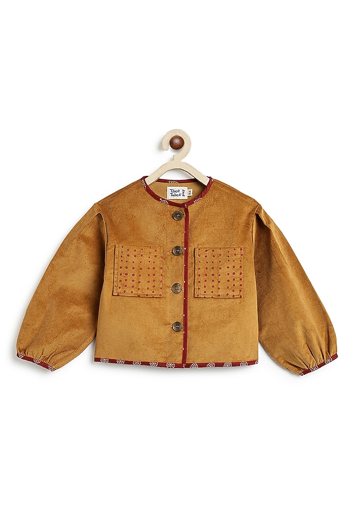 Yellow Corduroy Jacket For Girls by Tiber Taber at Pernia's Pop Up Shop