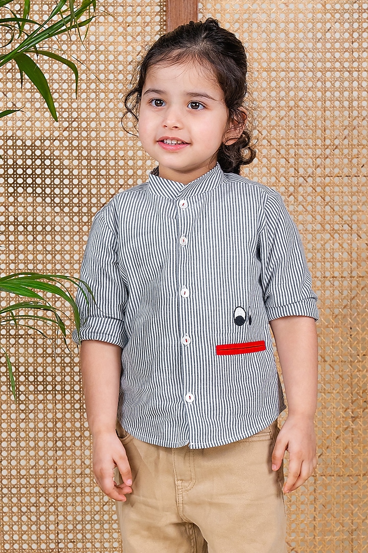 White Soft Cotton Shirt For Boys by Tiber Taber