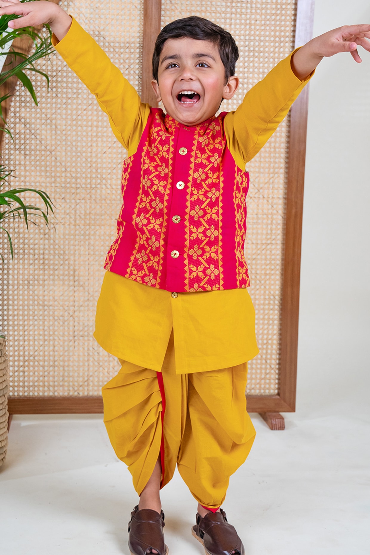 Baby Boy Embroidered Dhoti Kurta Set - 100% Cotton, Kids Ethnic Wear Online  – Tiber Taber Kids