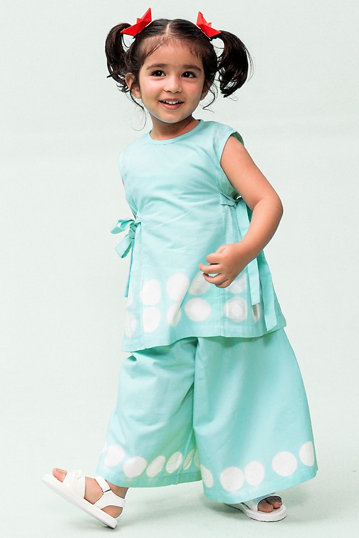 Blue Cotton Tie-Dye Co-Ord Set For Girls by Tiber Taber at Pernia's Pop Up Shop