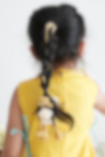 Beige Cotton Lurex Parandi For Girls by Tiber Taber at Pernia's Pop Up Shop