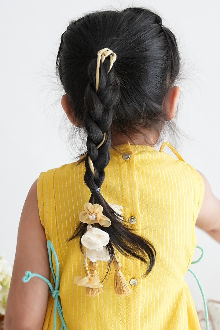 Beige Cotton Lurex Parandi For Girls by Tiber Taber at Pernia's Pop Up Shop