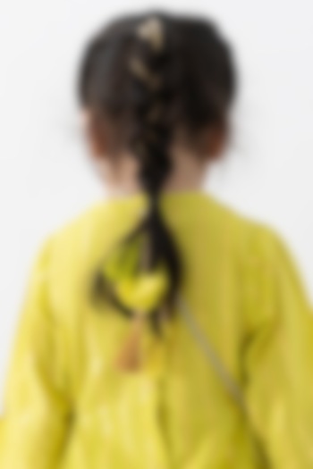 Green Cotton Lurex Parandi For Girls by Tiber Taber at Pernia's Pop Up Shop