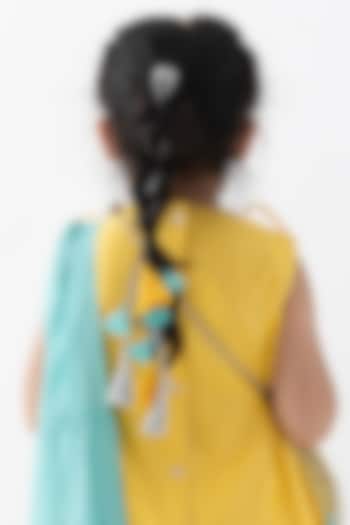 Blue Cotton Lurex Parandi For Girls by Tiber Taber at Pernia's Pop Up Shop