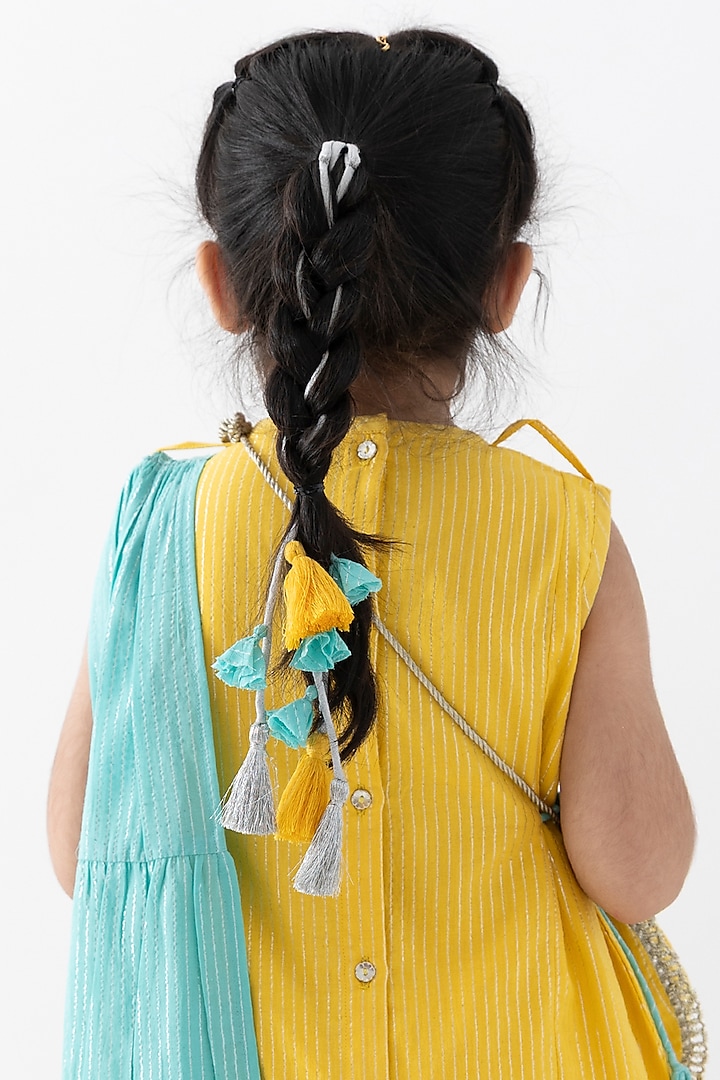 Blue Cotton Lurex Parandi For Girls by Tiber Taber at Pernia's Pop Up Shop