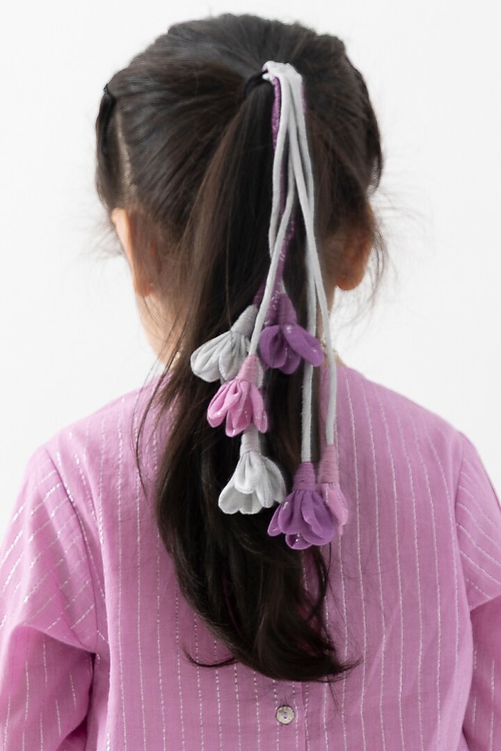 Purple Cotton Lurex Parandi For Girls by Tiber Taber at Pernia's Pop Up Shop