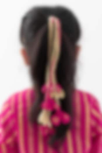 Pink Cotton Lurex Parandi For Girls by Tiber Taber at Pernia's Pop Up Shop