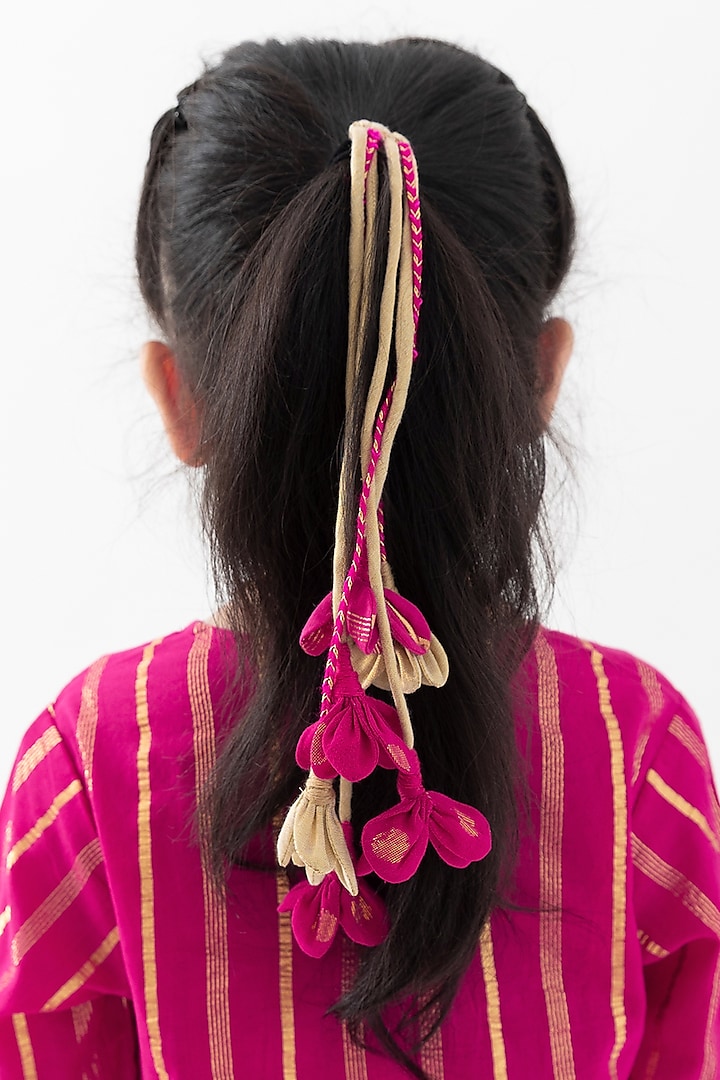 Pink Cotton Lurex Parandi For Girls by Tiber Taber at Pernia's Pop Up Shop